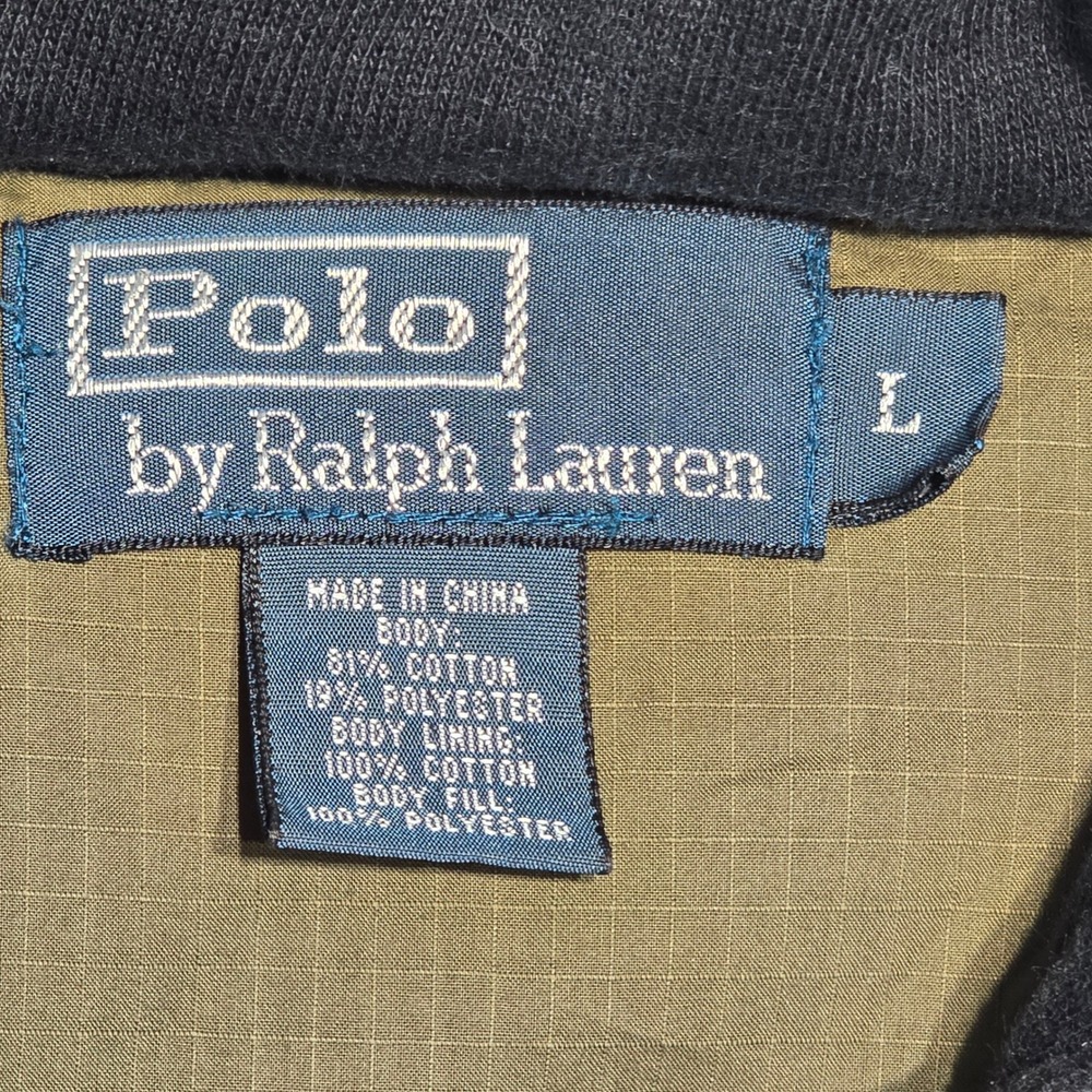 VTG Polo Ralph Lauren Mens Navy Blue Quilted Puffer Vest Large Red Pony - Picture 8 of 15